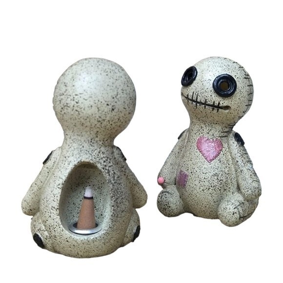Voodoo Pin Doll Original Incense Cone Burner Holder Smokes from Eyes Cursed Rag - Picture 4 of 12